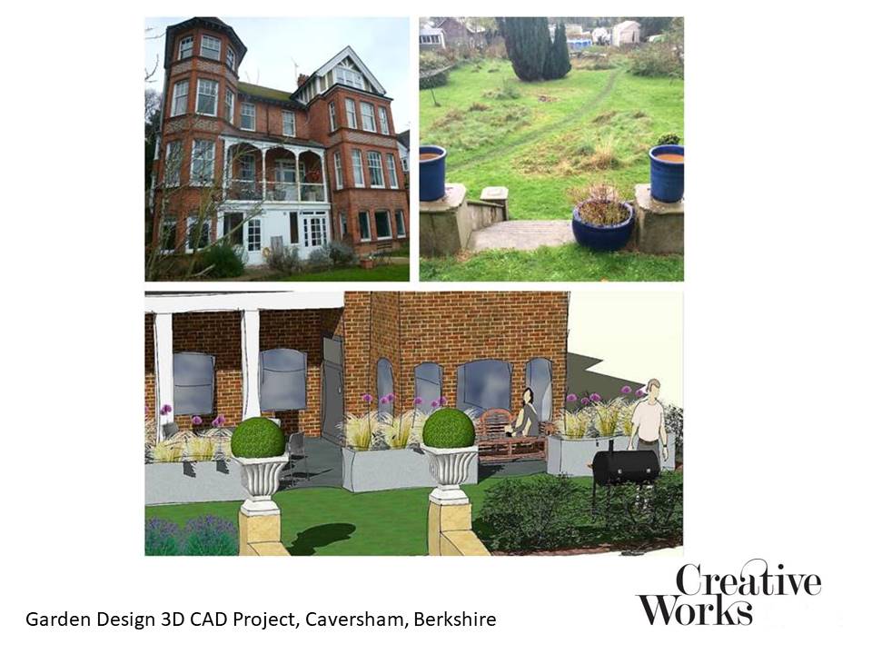 Cindy Kirkland Creative Works Garden Design 3D CAD Project, Caversham, Berkshire
