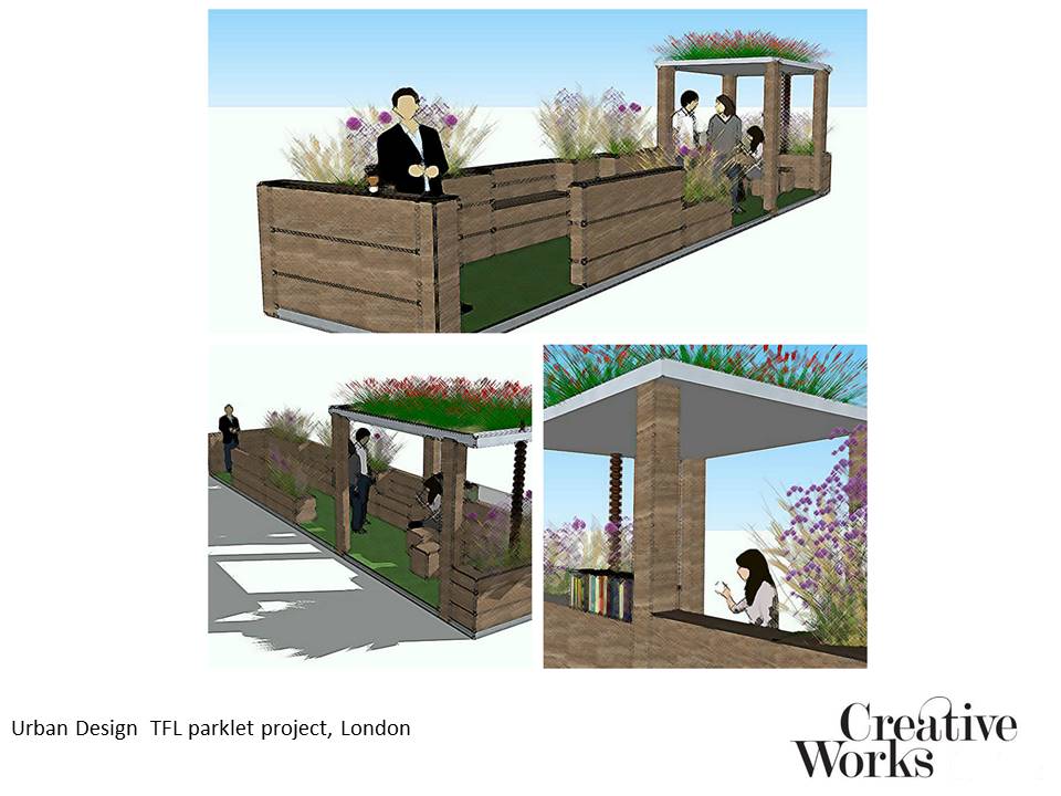 Cindy Kirkland Creative Works Urban Design TFL parklet project, London