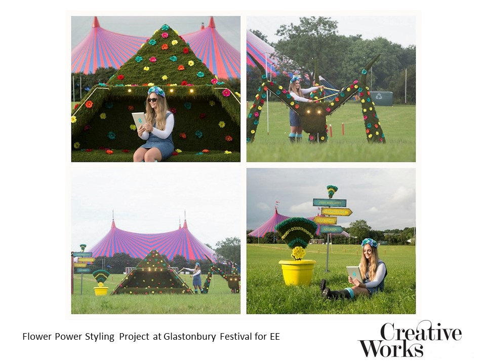 Flower Power Styling Project at Glastonbury Festival for EE